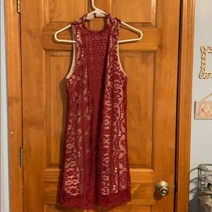 Red lace dress